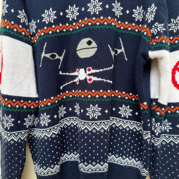 Star Wars Christmas Sweater Men’s Size L (US) / XL (EU) Navy Knit - Picture 5 of 7